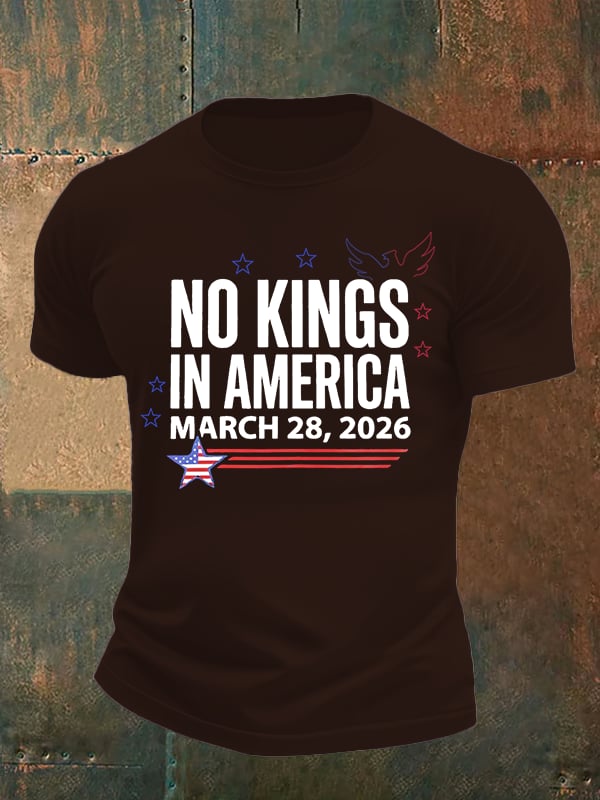 🔥Buy 3 Get 15% Off Men's NO KINGS IN AMERICA Print T-Shirt
