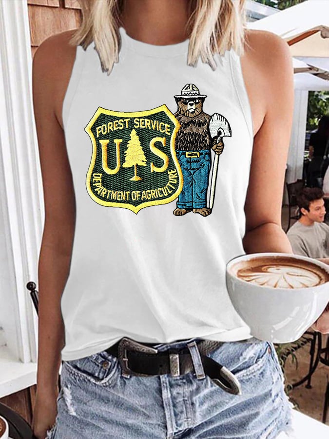🔥Buy 3 Get 15% Off🔥Retro Save The Forest Service Print Tops Tank