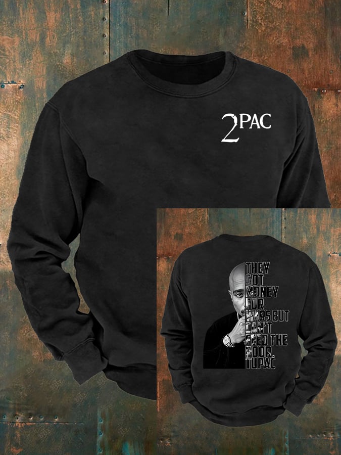 🔥Buy 3 Get 15% Off🔥Men's 2Pac Rapper Print Sweatshirt