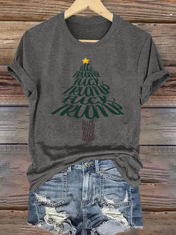 🔥Buy 3 Get 15% Off🔥Women's Funny Christmas Tree With fdt T-Shirt