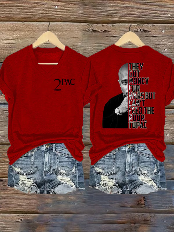 🔥Buy 3 Get 15% Off🔥Women's 2Pac Rapper Print T-Shirt