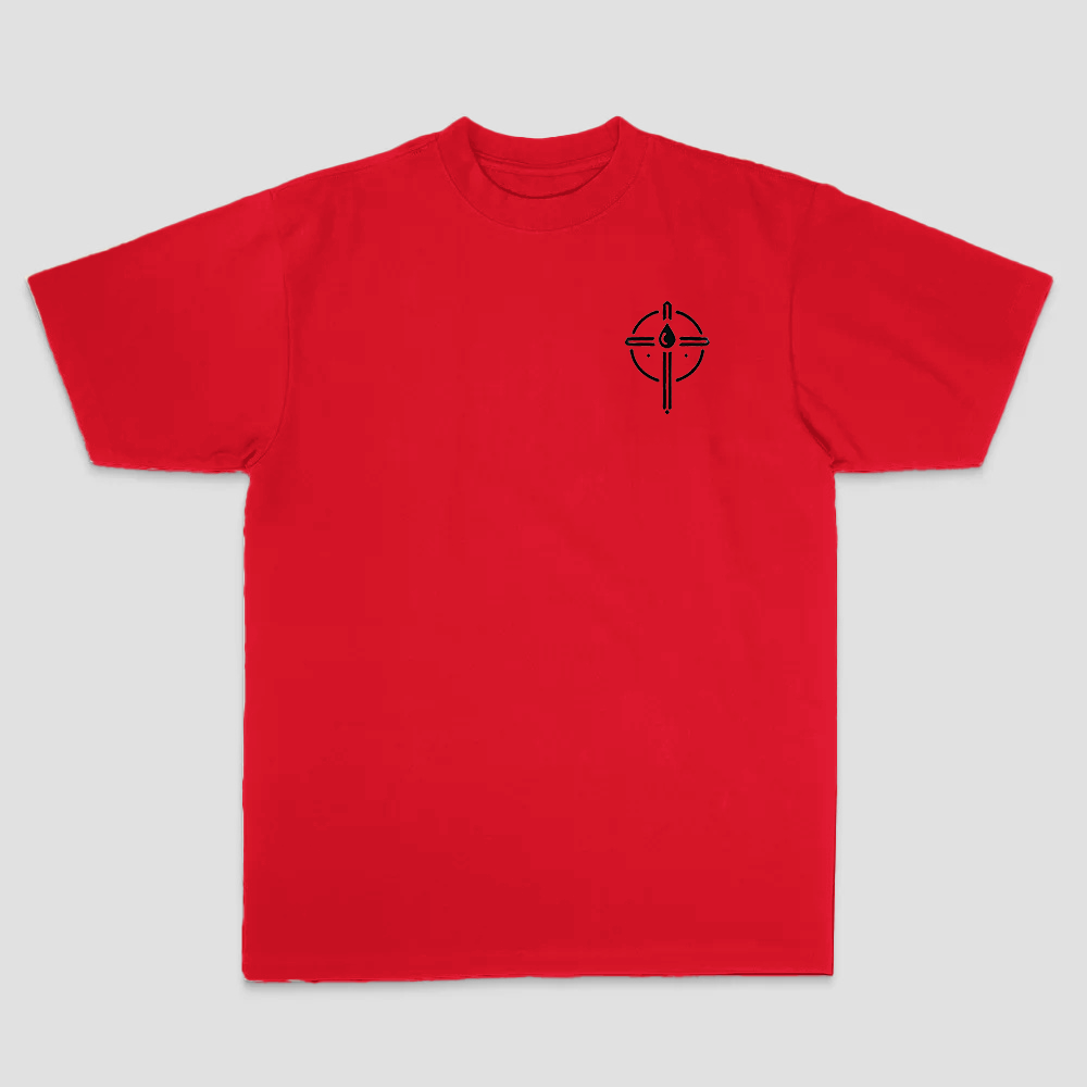 Red - Black Crown Of Thorns Printed Men's T-shirt
