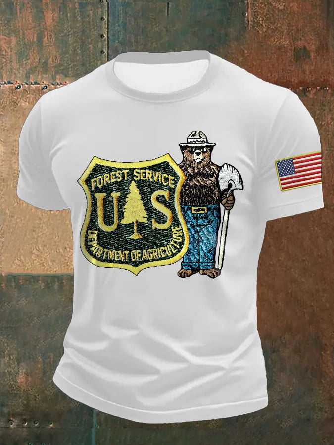 🔥Buy 3 Get 15% Off🔥Men's Retro Save The Forest Service Print T-Shirt
