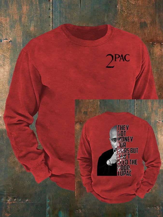 🔥Buy 3 Get 15% Off🔥Men's 2Pac Rapper Print  Sweatshirt
