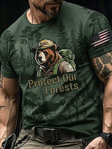🔥Buy 3 Get 15% Off🔥Men's United States Forest Service Protect Our Forests Print Casual T-Shirt