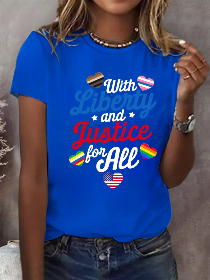 Women's With liberty and justice for all  T-Shirt