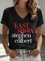 🔥Buy 3 Get 15% Off🔥V-Neck Retro Last Show Print T-Shirt