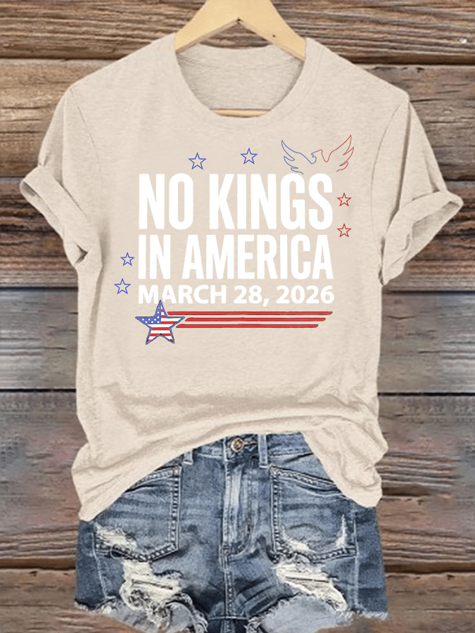 🔥Buy 3 Get 15% Off Women's  NO KINGS IN AMERICA  Print  T-Shirt