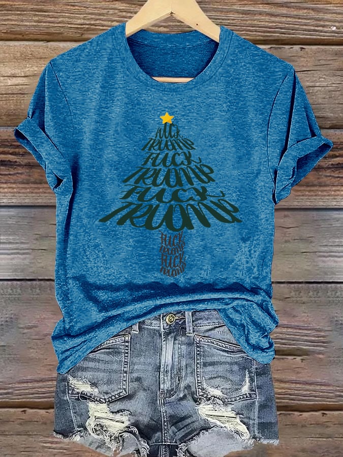 🔥Buy 3 Get 15% Off🔥Women's  Funny Christmas Tree With fdt T-Shirt
