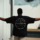 God Is My Refuge I Will Find Shelter Printed Men's T-shirt