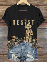 Women's Resist Bear Print V Neck T-shirt