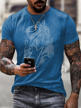 Men's Print Casual Printed T-shirt