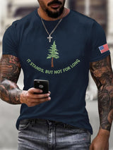 Men's It Stands But Not For Long Print Round Neck T-shirt