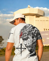 Crowned Jesus In Agony Printed Men's T - shirt