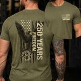 250 Years Of Freedom Military Green Tee - Two Sides