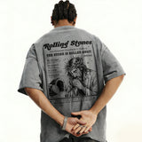 Rolling Stones The Greatest Comeback In History Printed Men's Washed Tee