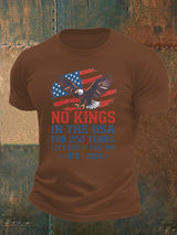 Men's   No Kings USA Patriotic Tee ,250 Years of Democracy printed T-shirt