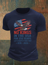 Men's   No Kings USA Patriotic Tee ,250 Years of Democracy printed T-shirt