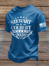 Men's Retro Stewart Colbert 2028 Print T-Shirt