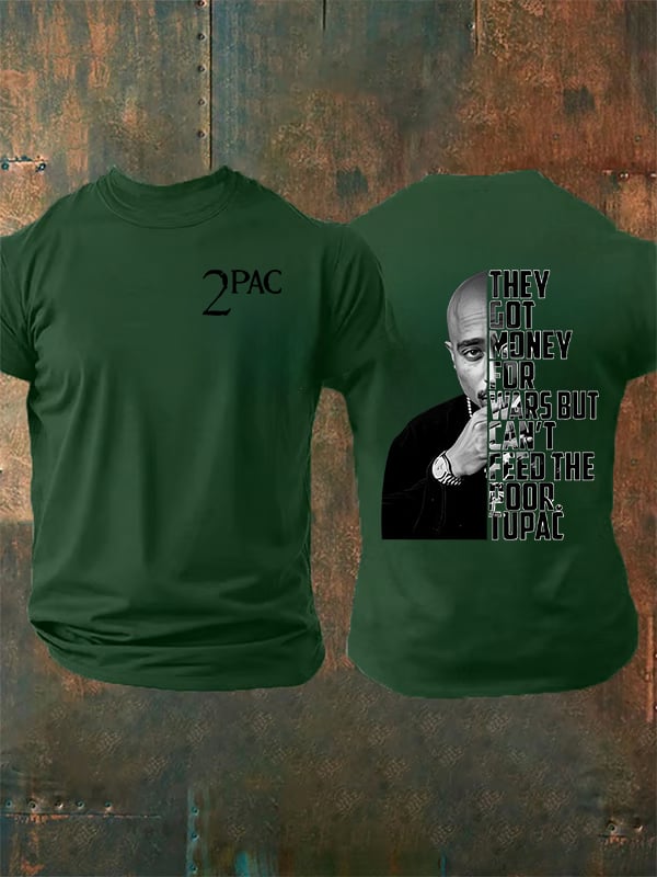 🔥Buy 3 Get 15% Off🔥Men's  2Pac Rapper  Print  T-Shirt