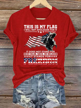 Women's  THIS IS MY FLAG Print T-Shirt