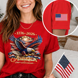 250th Anniversary USA Shirt – Eagle, Flag, and Stars Design, Unisex Tee for All Ages