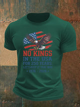 Men's   No Kings USA Patriotic Tee ,250 Years of Democracy printed T-shirt