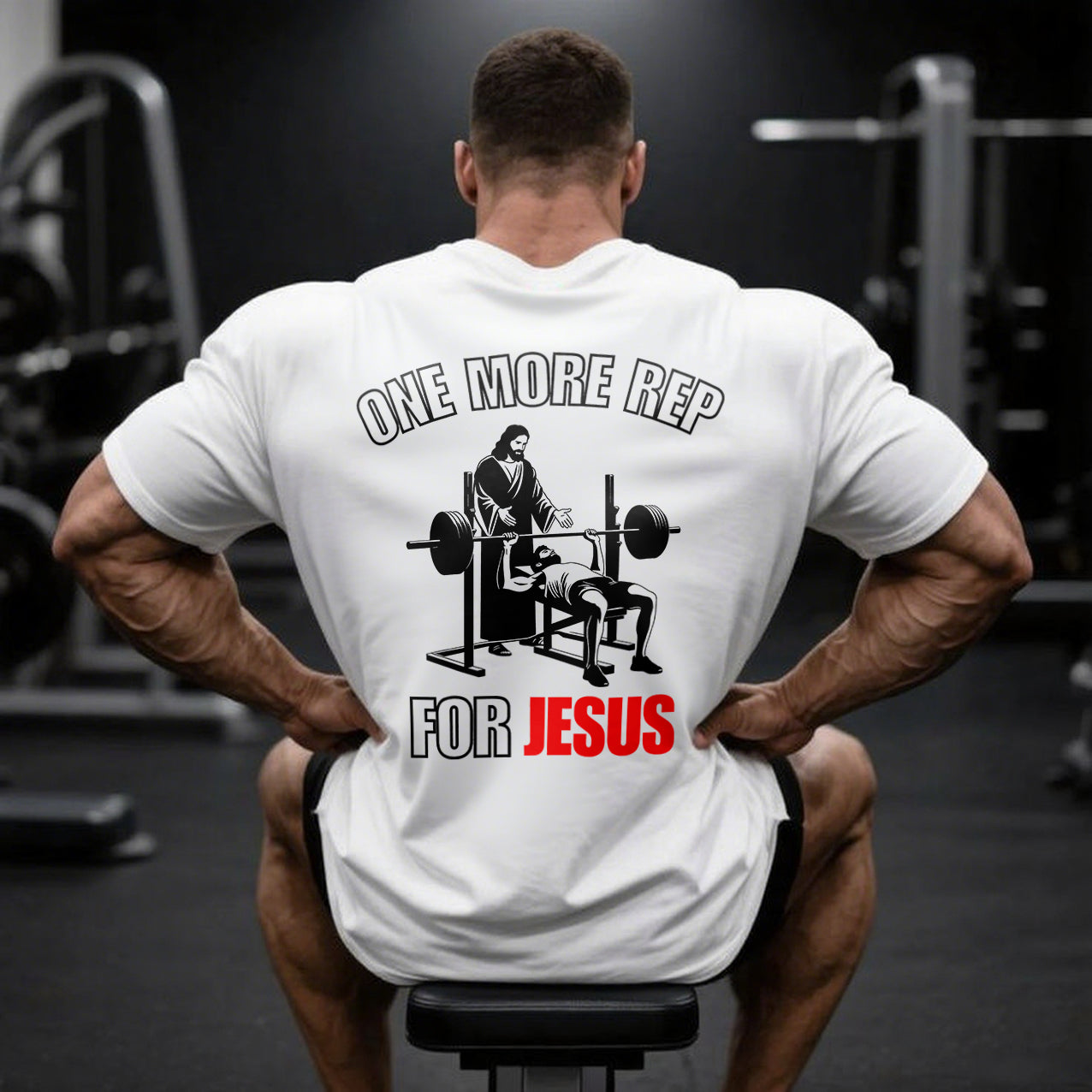 One More Rep For Jesus Printed Men's T-shirt