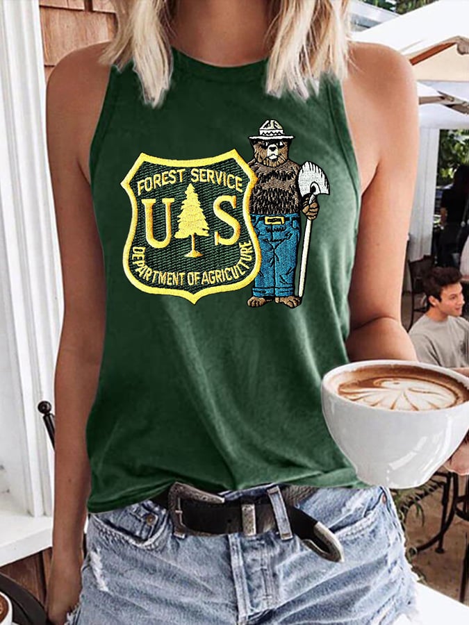 🔥Buy 3 Get 15% Off🔥Retro Save The Forest Service Print Tops Tank