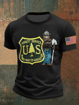 🔥Buy 3 Get 15% Off🔥Men's Retro Save The Forest Service Print T-Shirt