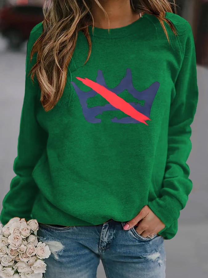 Women's  America has no kings Printed Casual   Sweatshirt