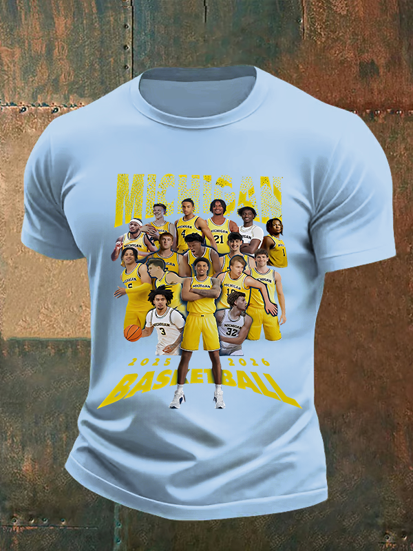 🔥Buy 3 Get 15% Off🔥Michigan Wolverines Basketball 2025 2026 Shirt