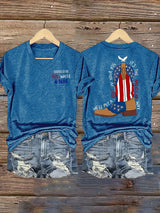 🔥Buy 3 Get 15% Off🔥Women's Brought To You Courtesy Of The Red, White & Blue Print Casual T-Shirt