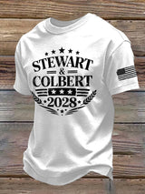 Men's Retro Stewart Colbert 2028 Print T-Shirt