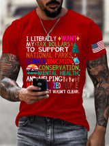 Men's Support National Parks Printed Round Neck T-Shirt