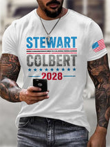 Men's Retro Stewart Colbert 2028 Print T-Shirt