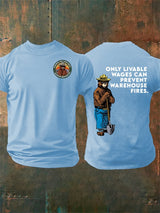 Men's  Retro Resist Save The Forest Service Print T-Shirt