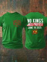 🔥Buy 3 Get 15% Off🔥Retro Man's Upside Down USA No Kings Mass Protest June 14 2025 Print T-Shirt