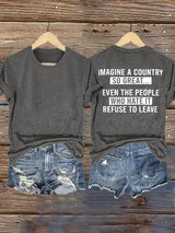 Women's   IMAGINE A COUNTRY  Print T-Shirt
