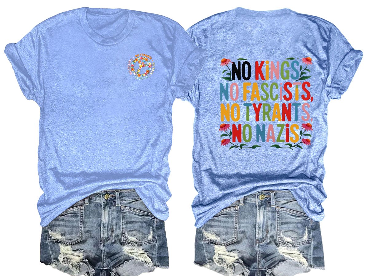 No Kings In America Print  T-shirt
