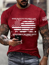 🔥Buy 3 Get 15% Off🔥Men's FDT 8647 When Injustice Becomes Law, Resistance Becomes Duty Printing T Shirt