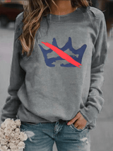 Women's  America has no kings Printed Casual   Sweatshirt
