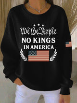 🔥Buy 3 Get 15% Off🔥Women's No Kings In America Print Casual Sweatshirt