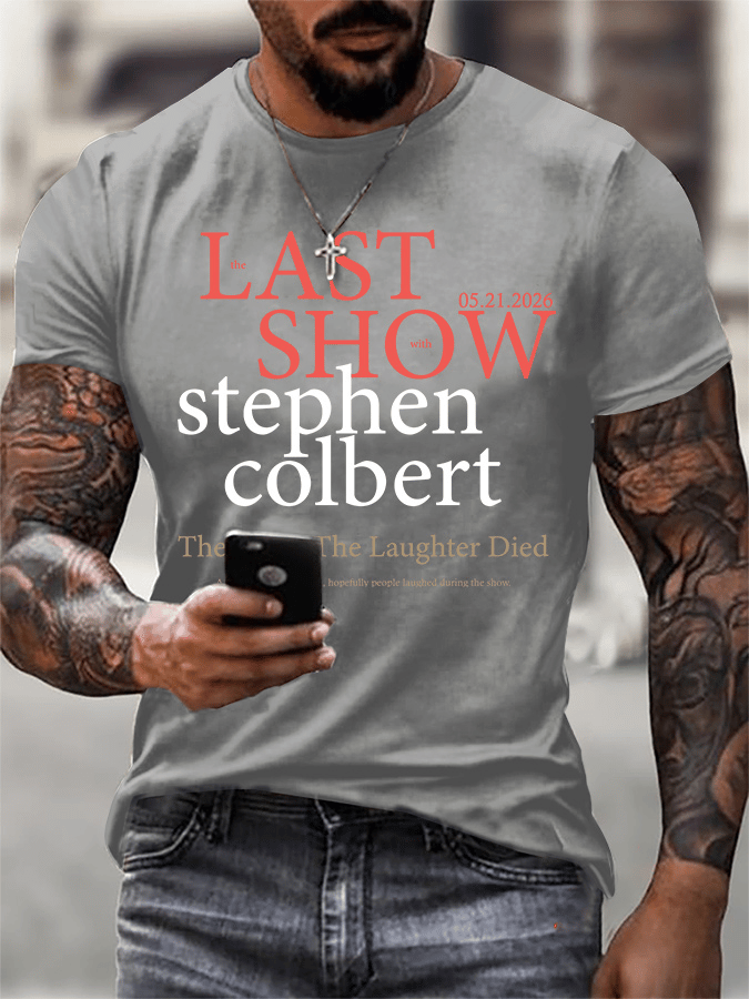 🔥Buy 3 Get 15% Off🔥Men's Retro Last Last Show 05.21.2026 The Night The Laughter Died After The Opening Monol, Hopefully People Laughed During The Show Print T-Shirt