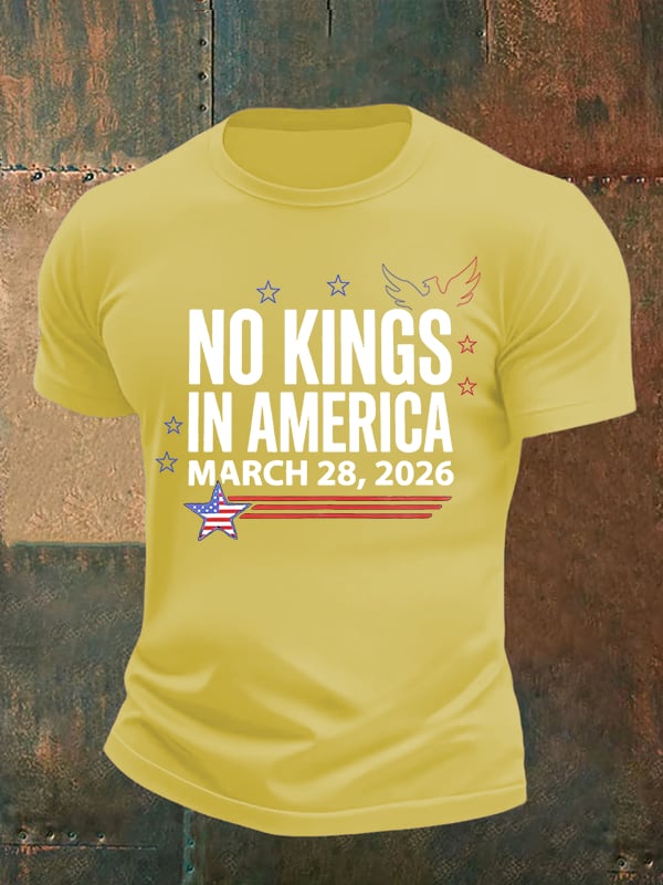 🔥Buy 3 Get 15% Off Men's   NO KINGS IN AMERICA  Print  T-Shirt
