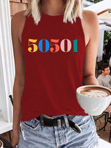 🔥Buy 3 Get 15% Off🔥Women's 50 Protests 50 States 1 Movement Print Crew Neck Tank Top