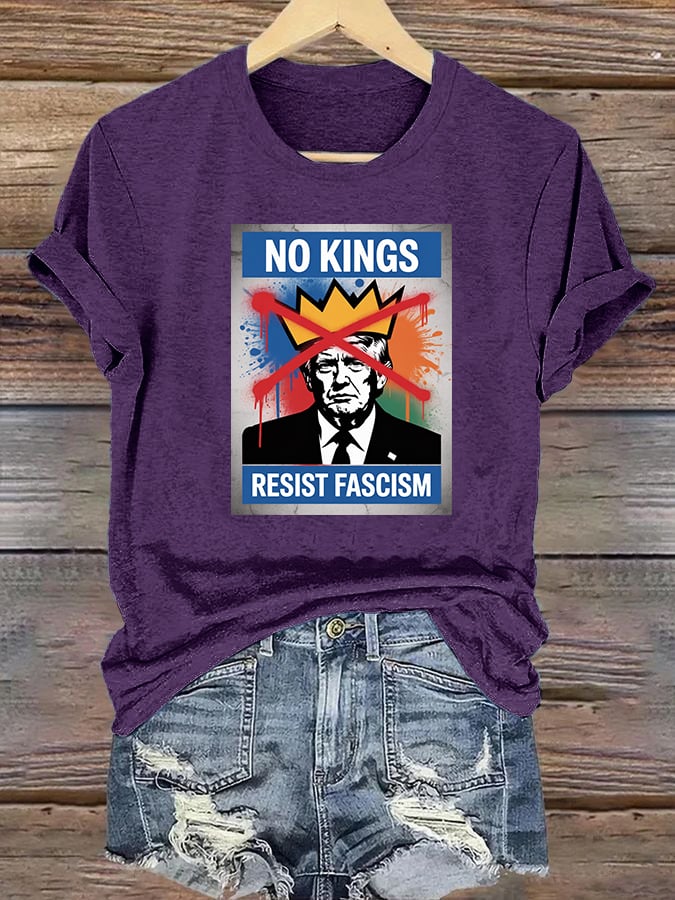 Women's  NO KINGS RESIST FASCISM  T-shirt