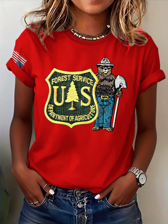 🔥Buy 3 Get 15% Off🔥Retro Save The Forest Service Print T-Shirt