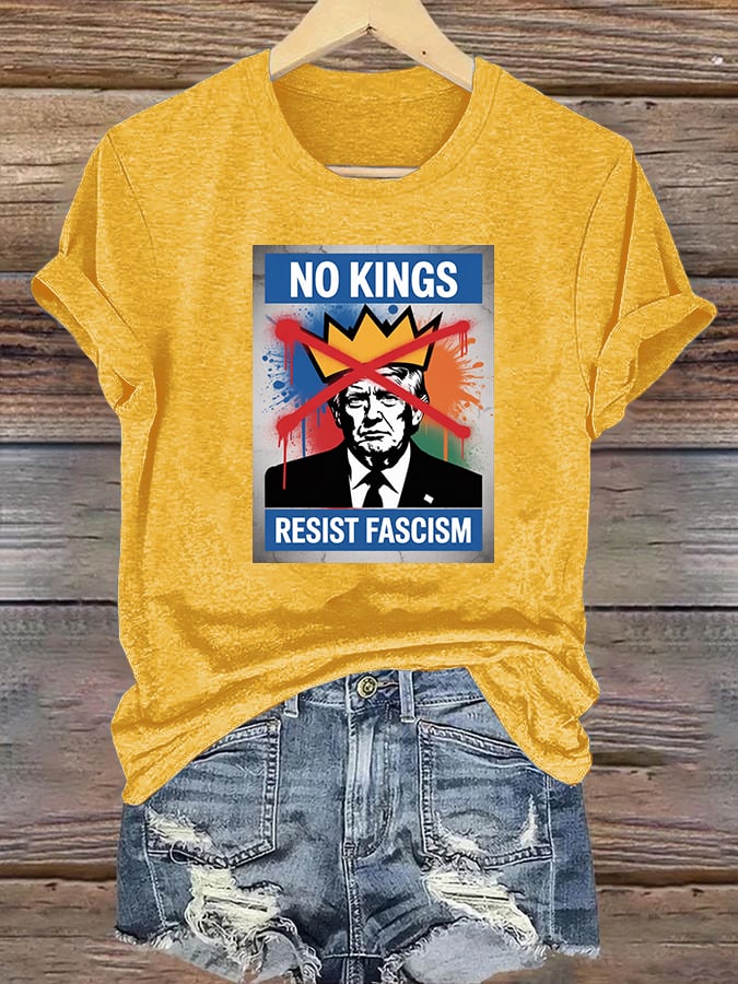 Women's  NO KINGS RESIST FASCISM  T-shirt