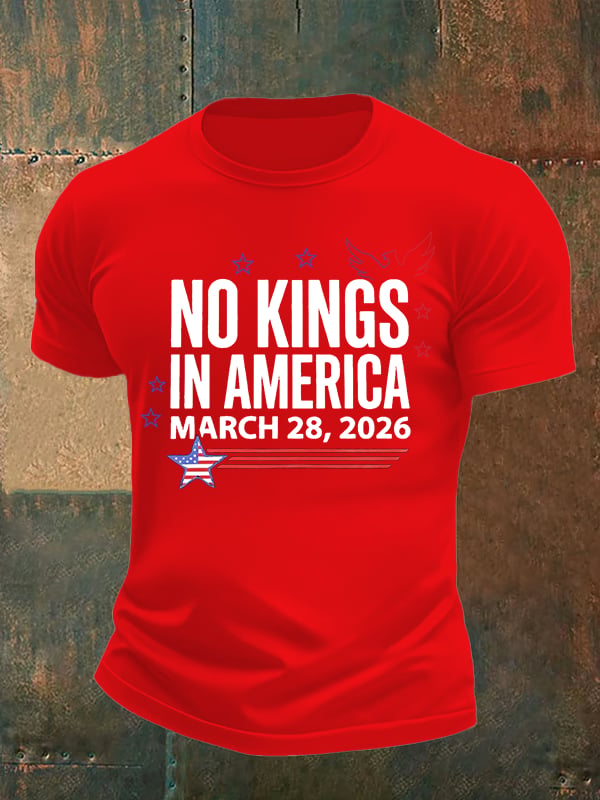 🔥Buy 3 Get 15% Off Men's   NO KINGS IN AMERICA  Print  T-Shirt